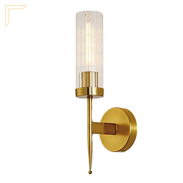 Arandela Interna Dourada Vidro Transparente Cristal E27 Lup56 Arandela Interna Dourada Vidro Transparente Cristal E27 Lup56