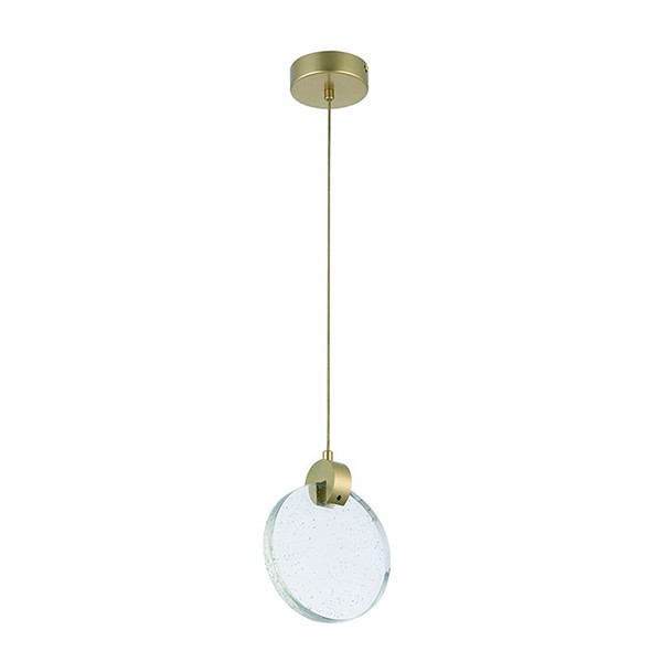 Pendente Led 3W dourado Vidro Redondo Cabeceira Zan96 Pendente Led 3W dourado Vidro Redondo Cabeceira Zan96